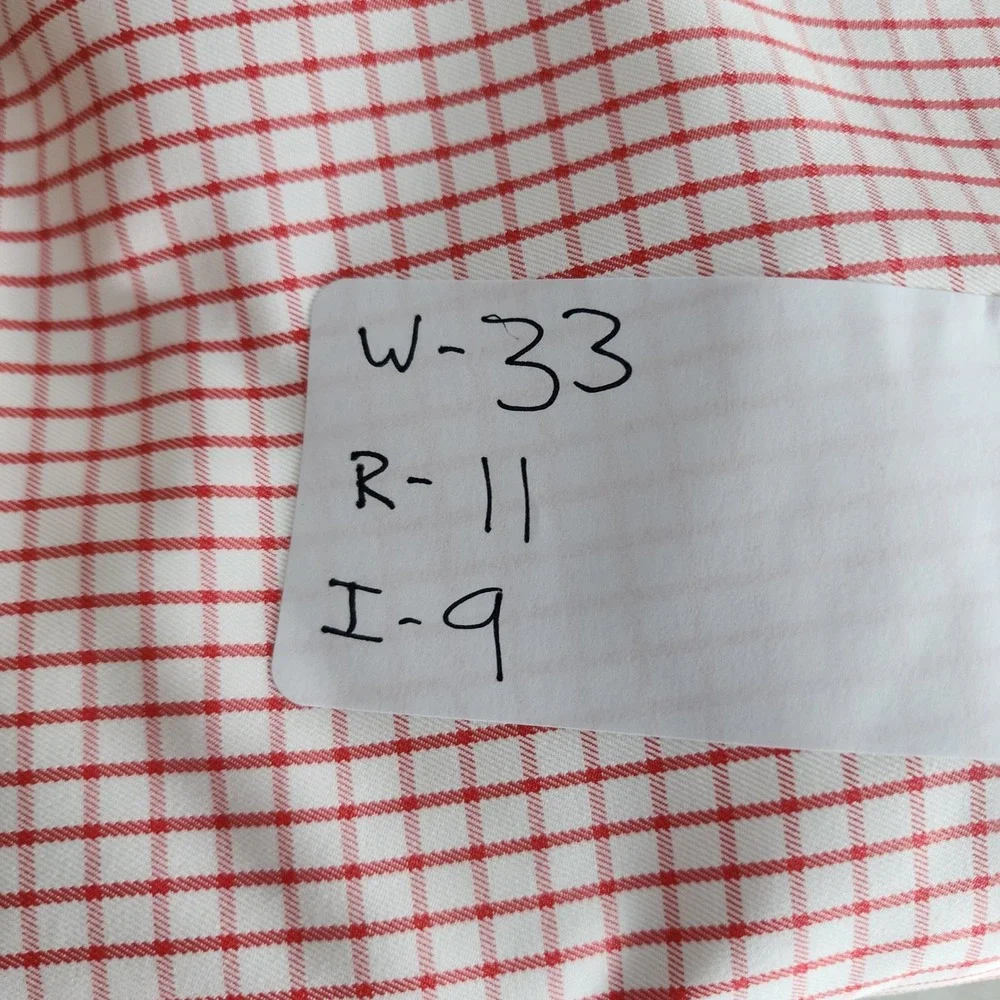 Peter Millar Crown Sport Golf Shorts Mens 33 Red White Check Performance Wicking
